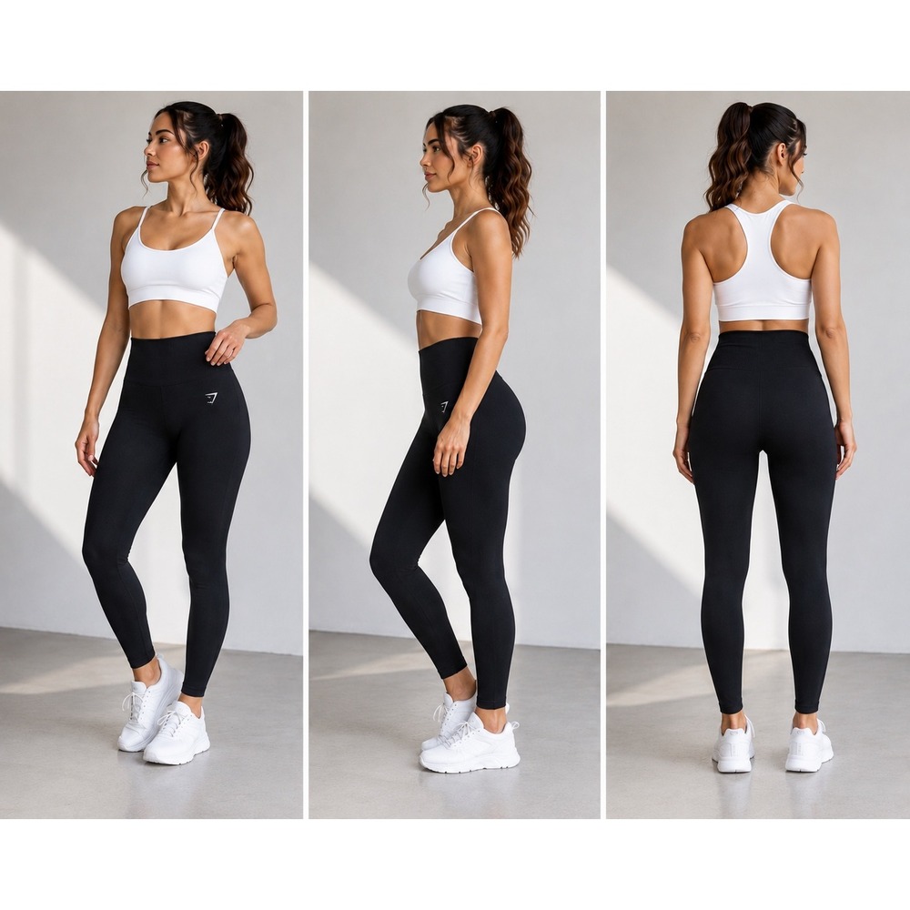 Gymshark Vital Seamless 2.0‎ Leggings Black Marl High Rise Small B7A3L-BB2J
